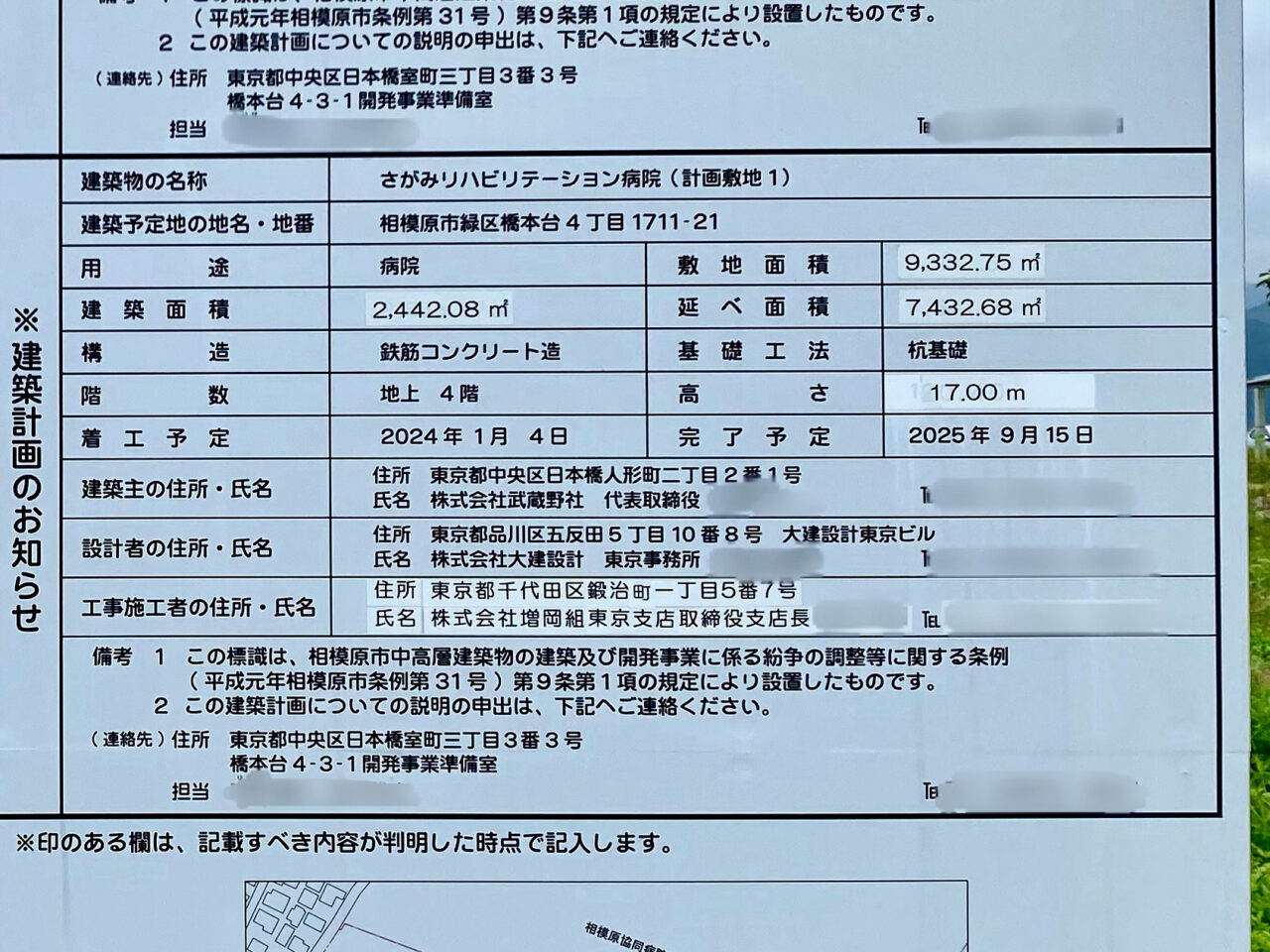 相模原市中央区下九沢のさがみリハビリテーション病院が2025年12月に緑区橋本台の相模原協働病院近くへ移転予定とのことです。